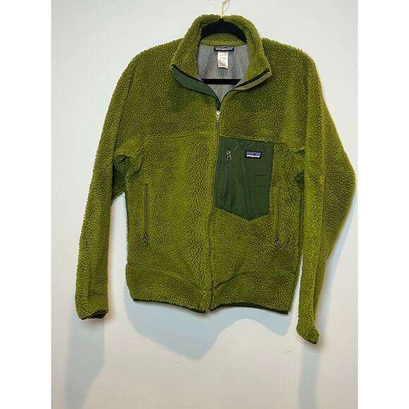 Patagonia Retro X Deep Pile Fleece Mens Jacket Size Small Green Y2K - Picture 1 of 6